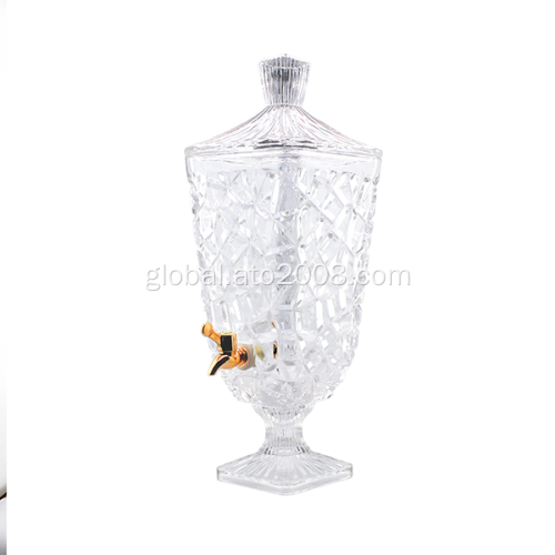 Juice Jar With Glass Clear Embossed Glass Juice Jar Supplier